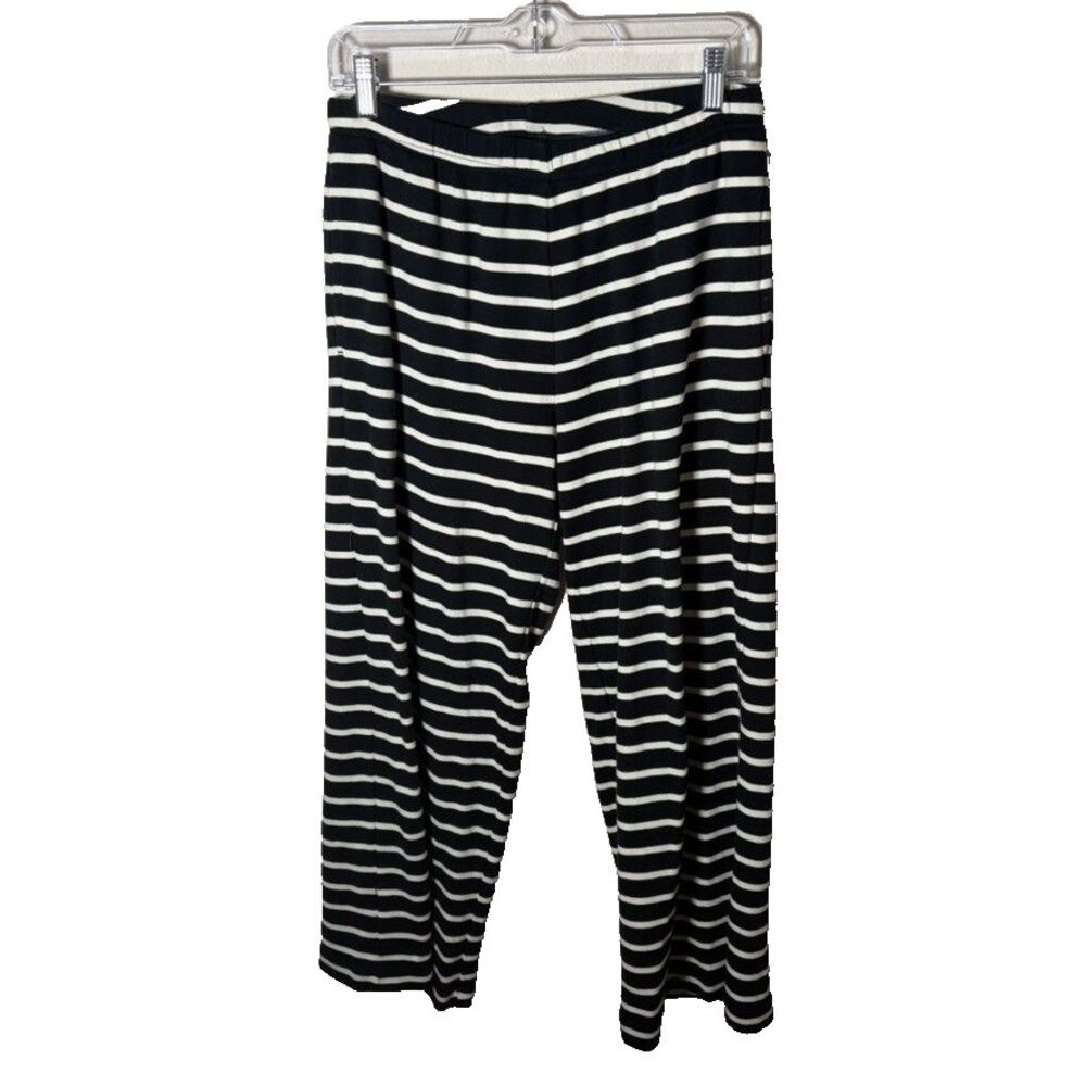 Hanna Andersson Sweatpants Pajama Women's Medium Black Striped Organic Cotton